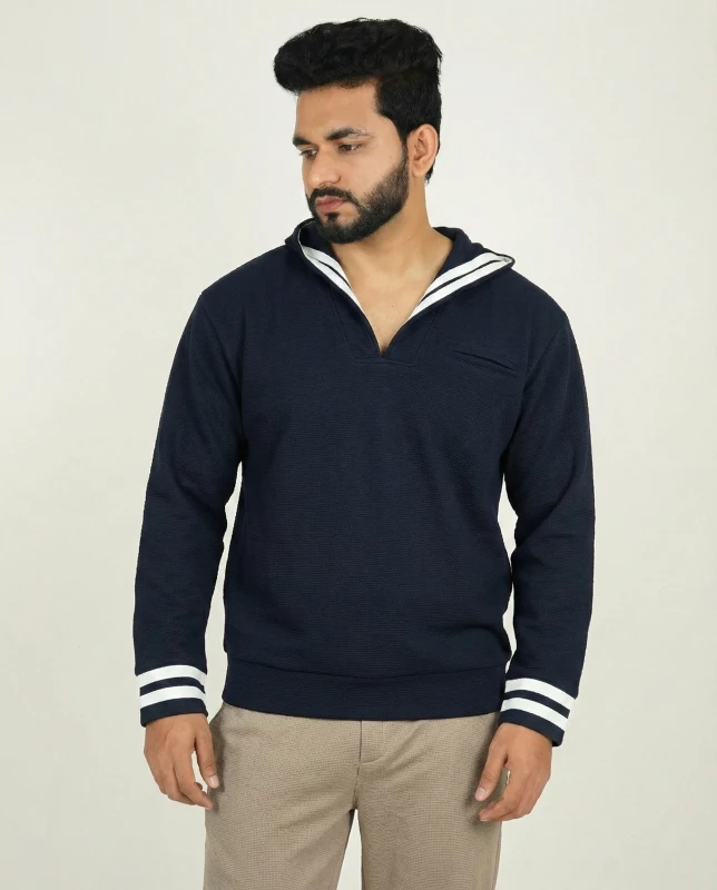 Premium Quality Unique Style Fashionable Hoodie - Navy