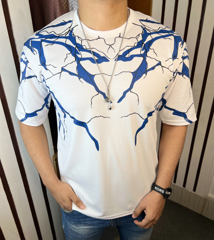 Premium Quality Stylish Cotton Drop Shoulder T Shirt - White