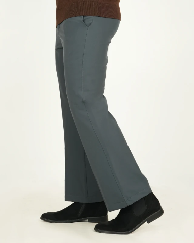 Premium Adjustable Formal Boot Cut Pant - Deep Ash