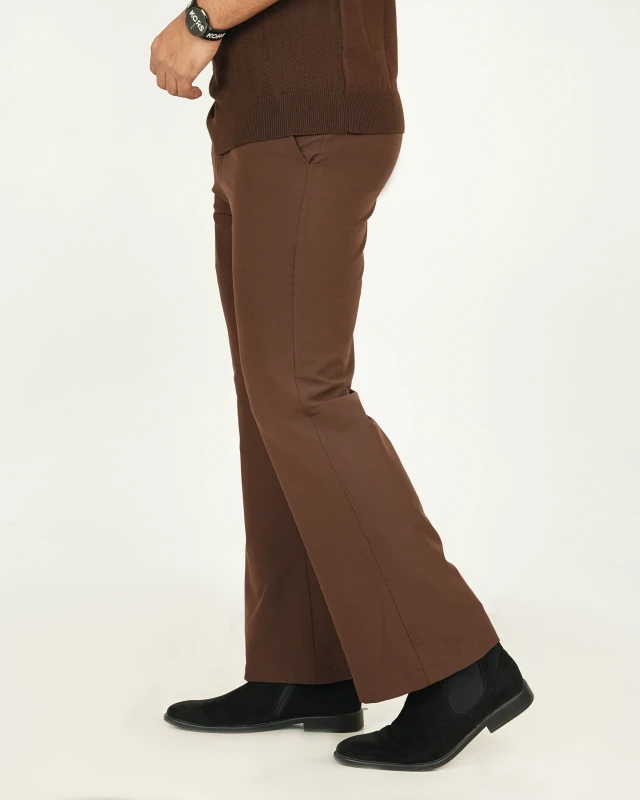 Premium Adjustable Formal Boot Cut Pant - Coffee