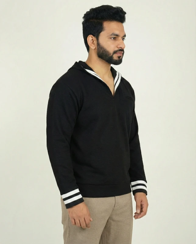 Premium Quality Unique Style Fashionable Hoodie - Black