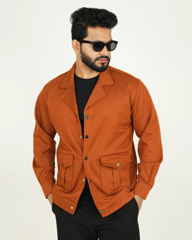 Premium Quality Flap Pocket Blazer -  Mustard Caramel