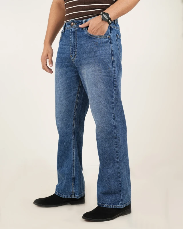Premium Denim Boot Cut Pant - Light Blue Wash