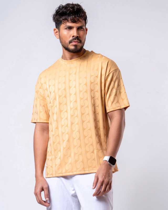 Premium Quality Jacquard Drop Shoulder T Shirt